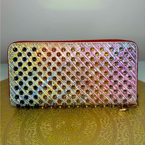 Christian Louboutin Handbags - Christian Louboutin Panettone Unicorn Rainbow Suede Long Wallet